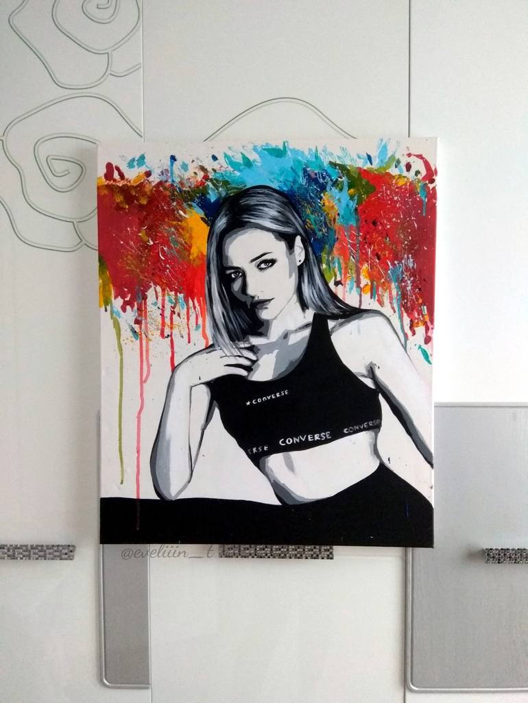 Original Pop Art Women Painting by Evelina Tverdova