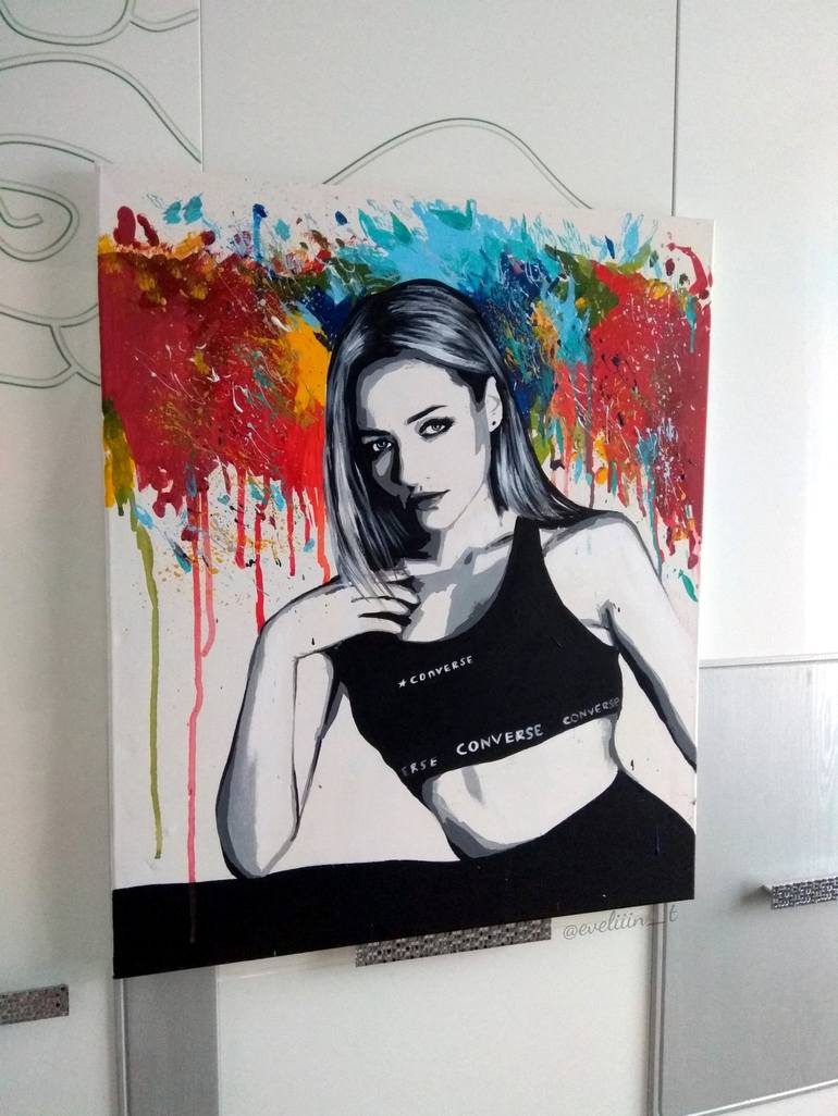 Original Pop Art Women Painting by Evelina Tverdova