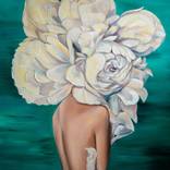 Girl and flowers, modern reproduction by Evelina Tverdova