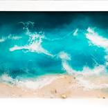 Gentle shore, realistic sea with epoxy resin with natural shells and stones by Evelina Tverdova