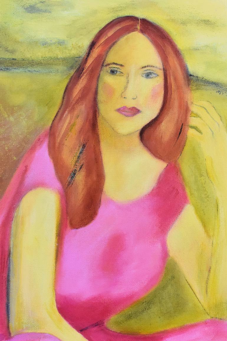 Original Expressionism Women Painting by Donna Magadov