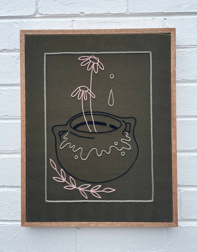 Original Abstract Floral Drawing by Maddie Mo