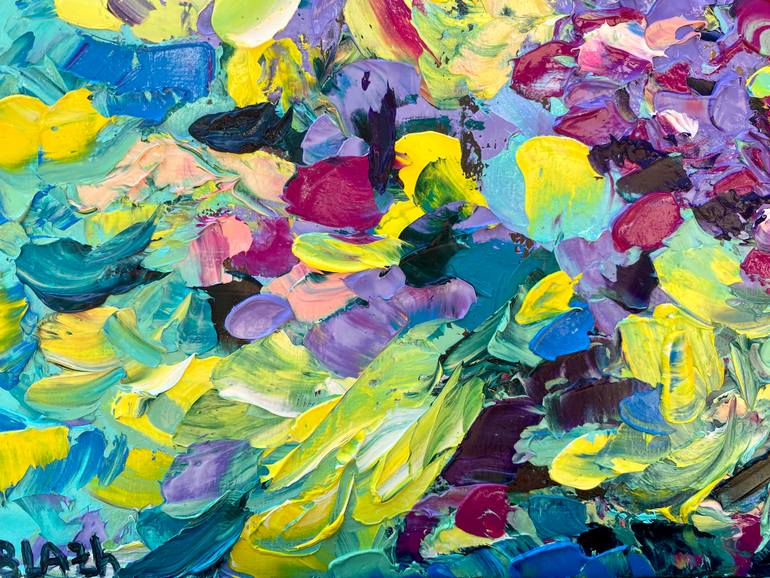 Original Abstract Floral Painting by Olga Blazhko