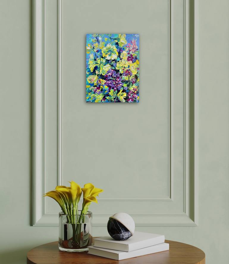 Original Abstract Floral Painting by Olga Blazhko