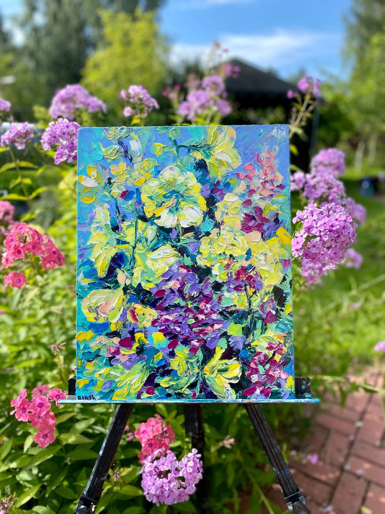 Original Abstract Floral Painting by Olga Blazhko