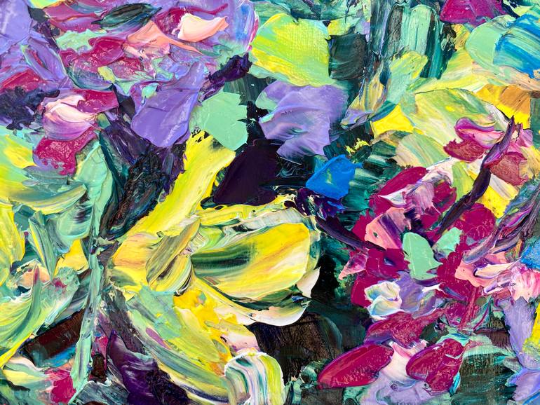 Original Abstract Floral Painting by Olga Blazhko
