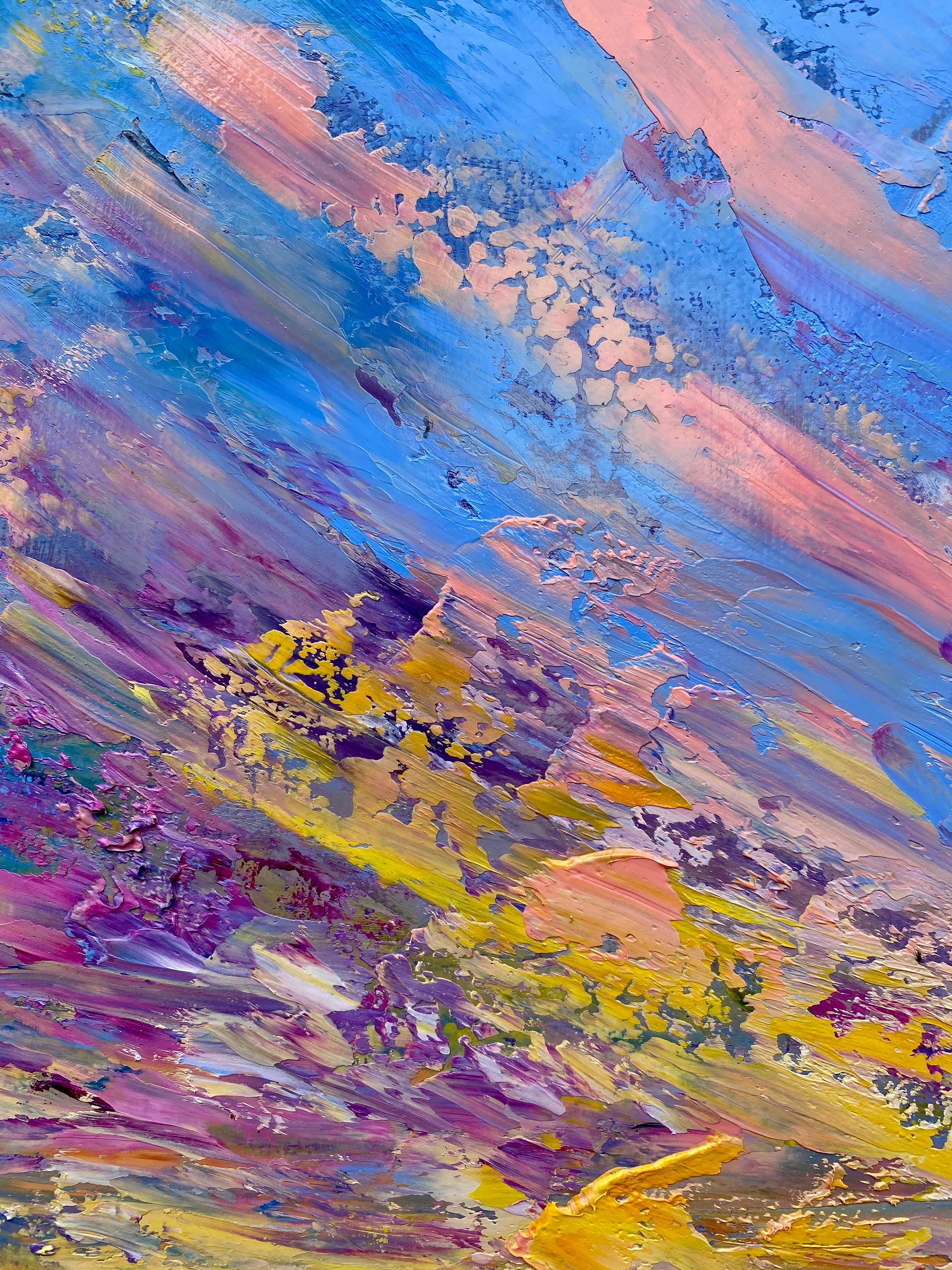 Sunset - Purple splash, 60*80cm, impressionistic landscape oil
