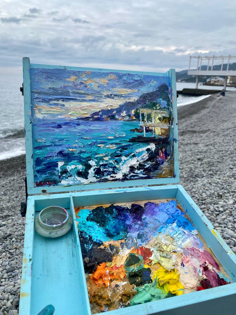 Original Expressionism Seascape Painting by Olga Blazhko