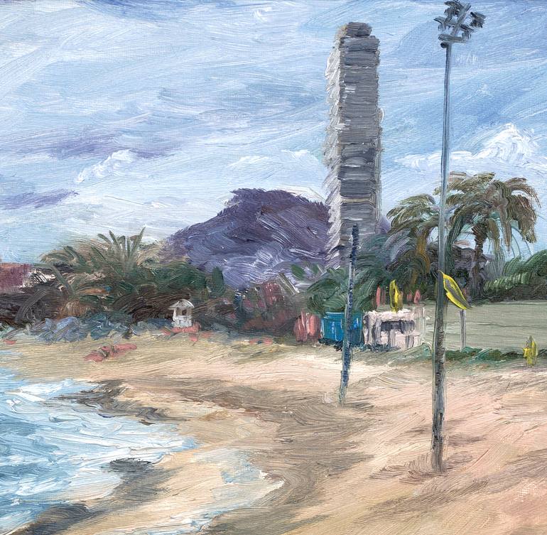 Original Contemporary Beach Painting by Zhang Xin