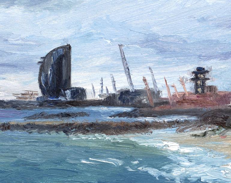 Original Contemporary Beach Painting by Zhang Xin