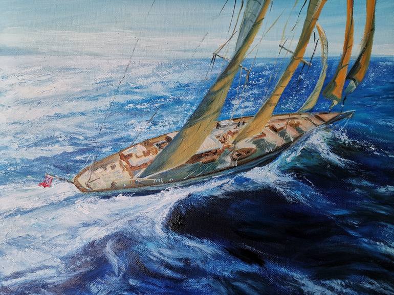 Print of Modern Sailboat Painting by Zhang Xin