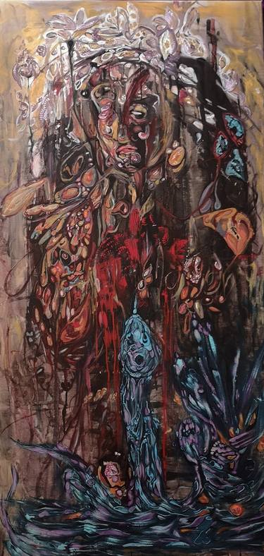 Original Abstract Expressionism Fantasy Painting by Laura Miclea