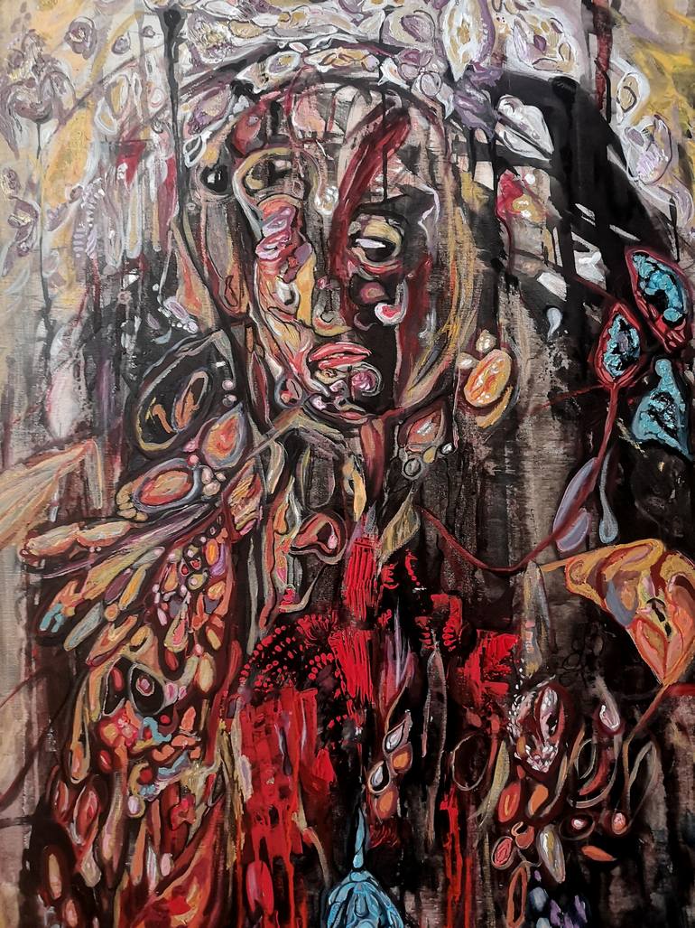 Original Abstract Expressionism Fantasy Painting by Laura Miclea