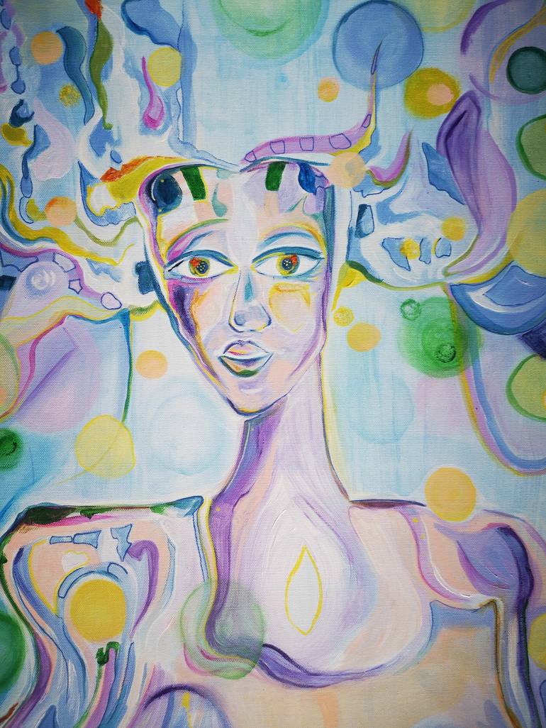 Original Abstract Expressionism Women Painting by Laura Miclea