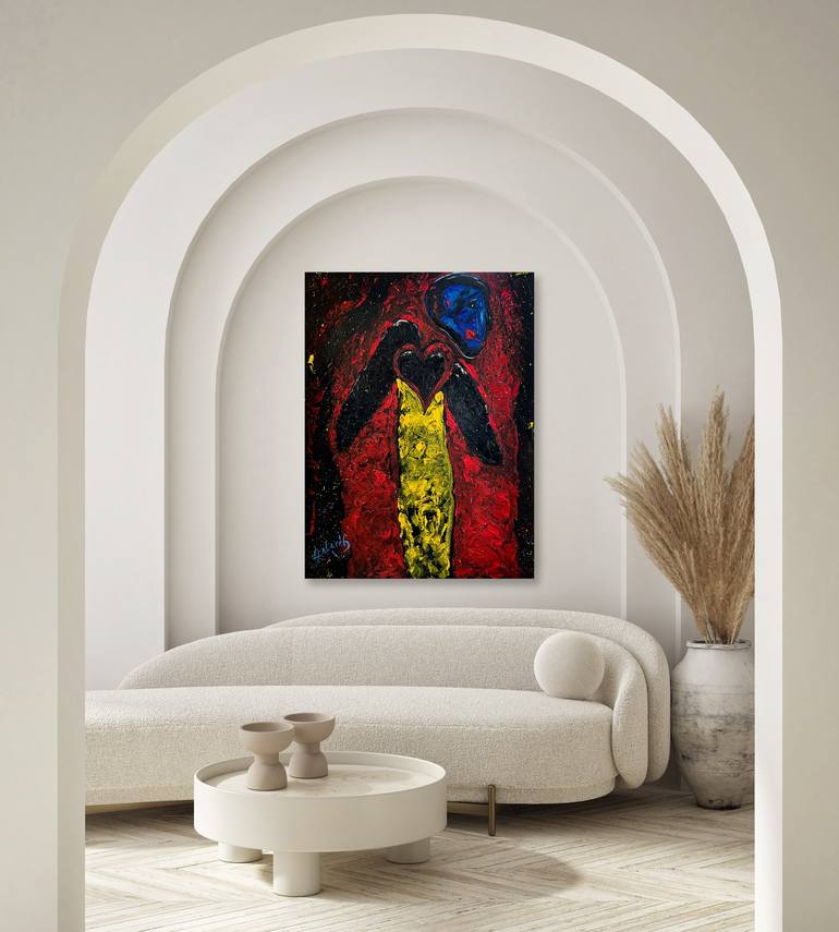 Original Expressionism Love Painting by G o l a r e h