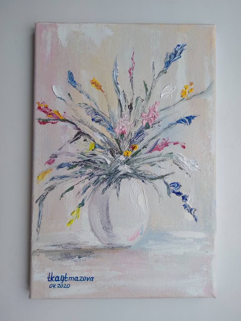 Original Fine Art Floral Painting by Tamara Kaitmazova