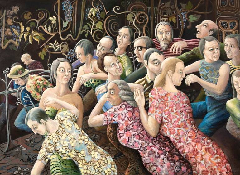 Original Expressionism People Painting by Gregory Cliffe