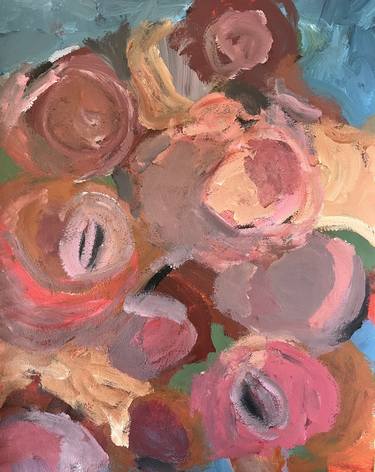 Original Abstract Floral Paintings by Caroline Folds