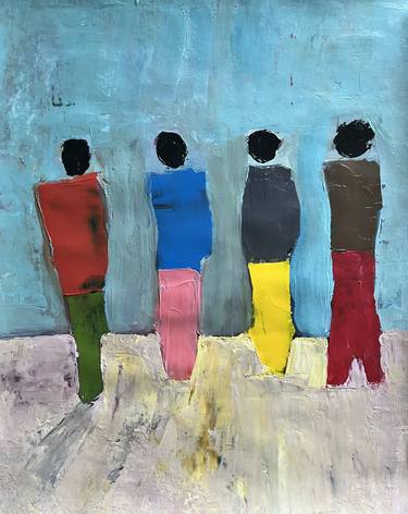 Original Abstract People Paintings by Caroline Folds