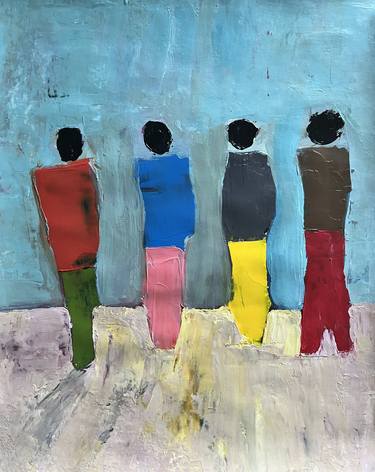 Original People Painting by Caroline Folds