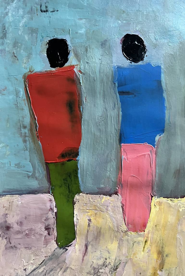 Original Abstract People Painting by Caroline Folds