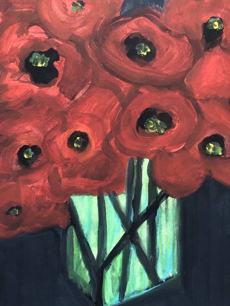 Original Expressionism Floral Painting by Caroline Folds