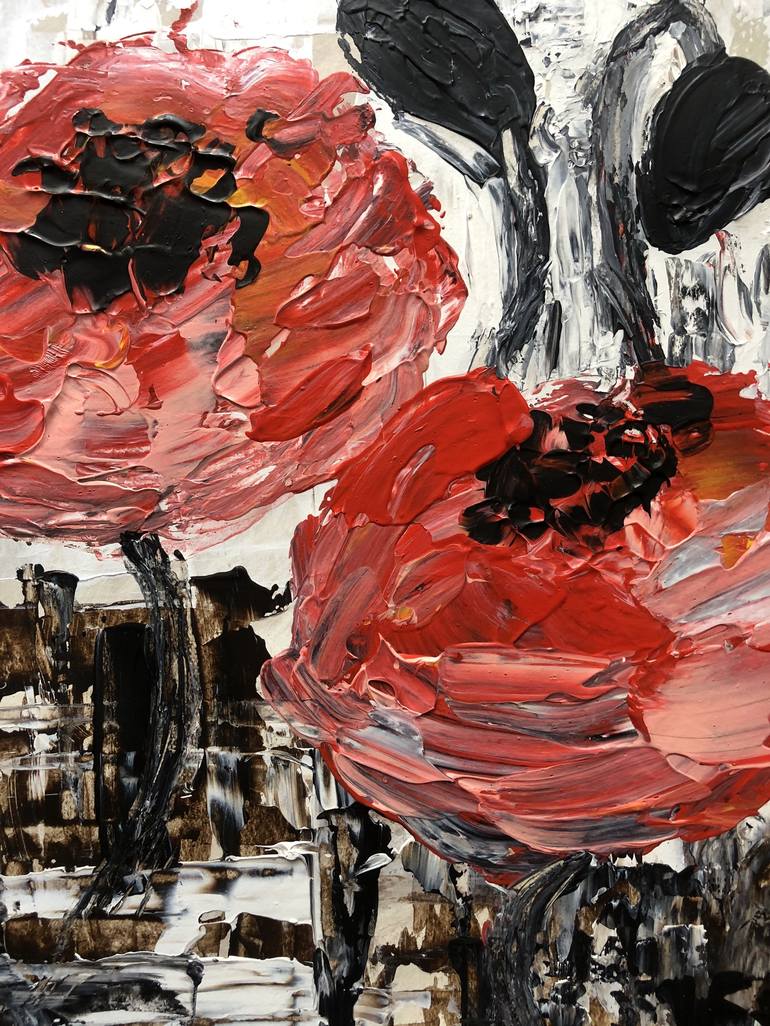 Original Abstract Floral Painting by Caroline Folds