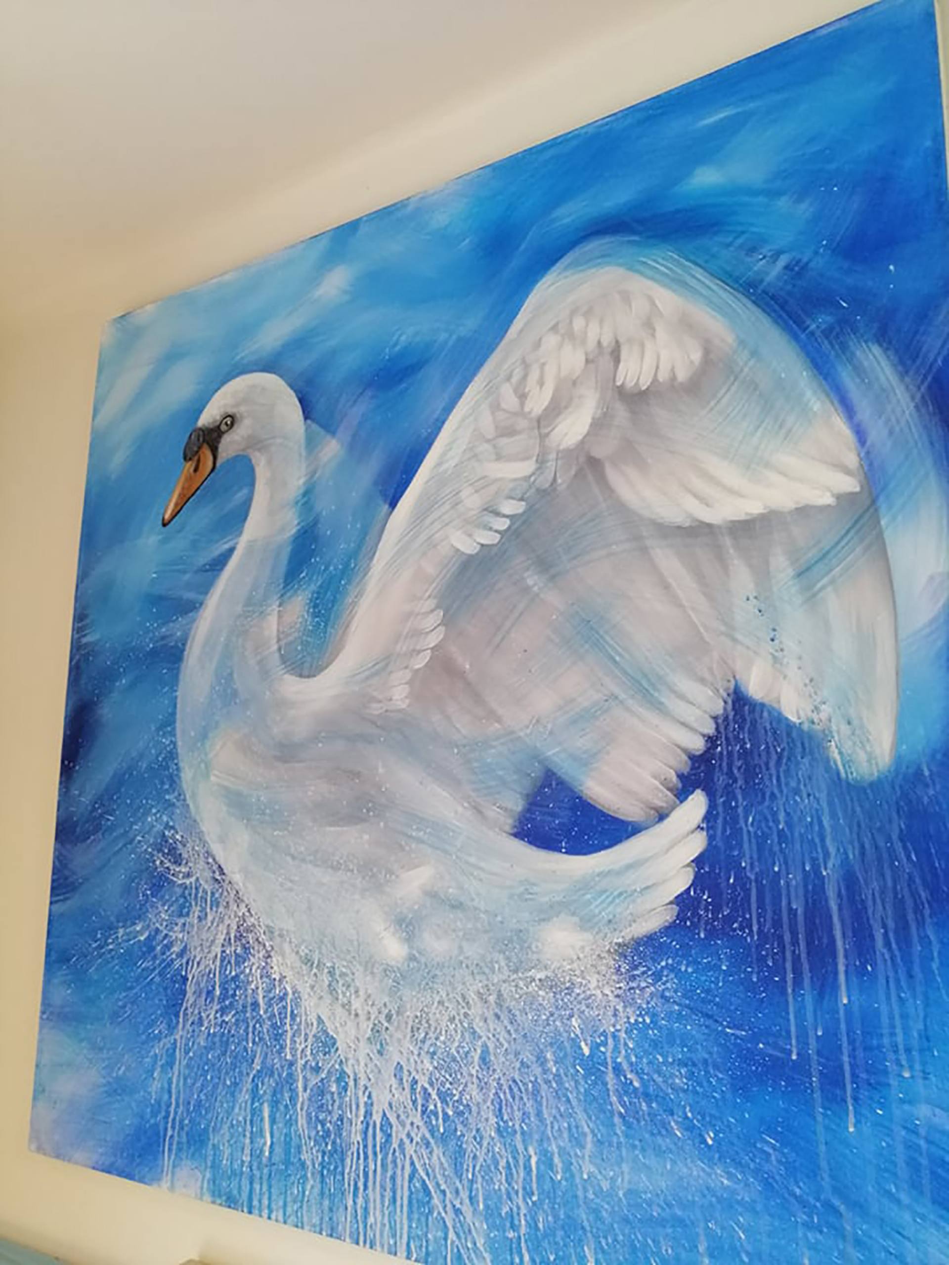 Swan Painting By Jordancho Kicovski Saatchi Art