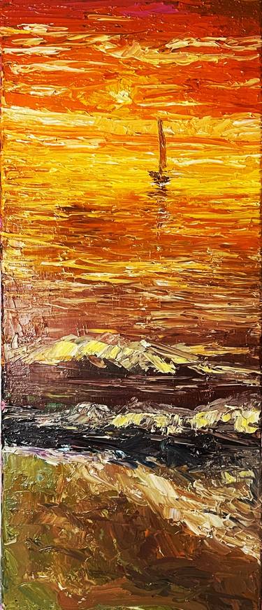 Original Impressionism Seascape Paintings by Anastasiia Intenberh