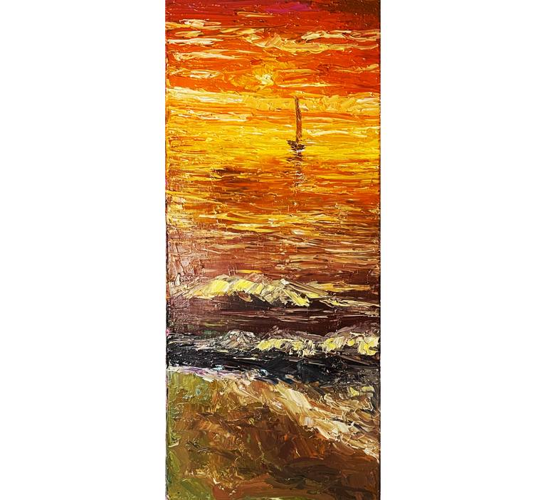 Original Abstract Seascape Painting by Anastasiia Intenberh