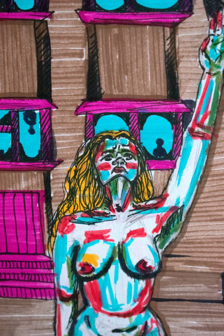 Original Art Deco Nude Painting by Anastasiia Intenberh