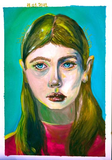 Original Portraiture Portrait Paintings by Anastasiia Intenberh