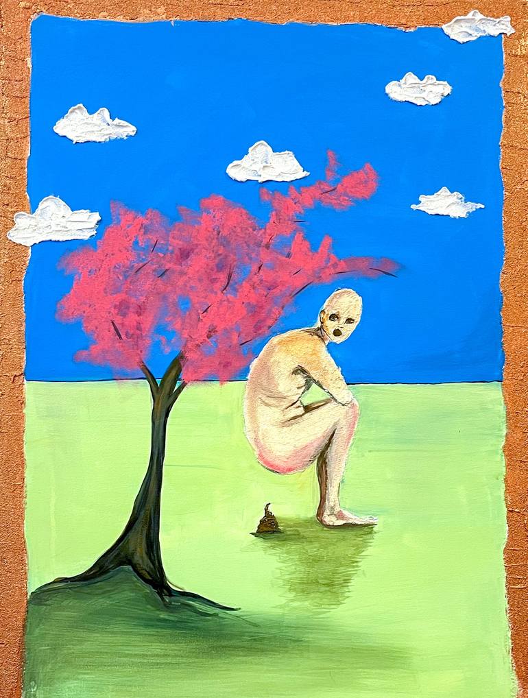Original Surrealism Humor Painting by Anastasiia Intenberh