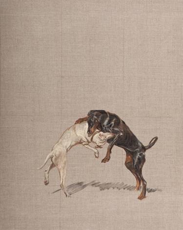 Study for Two Dogs Fighting thumb
