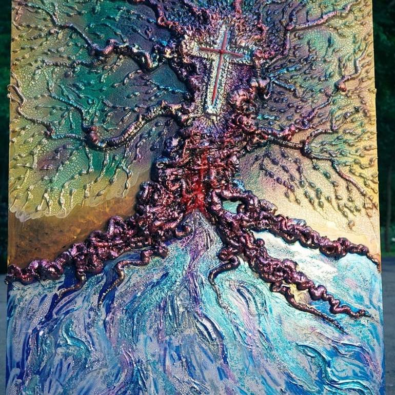 Revelation 22 The River And Tree Of Life 2 Painting By Larone Alexander