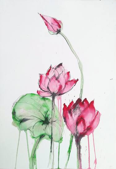 Original Abstract Floral Paintings by GANESH K
