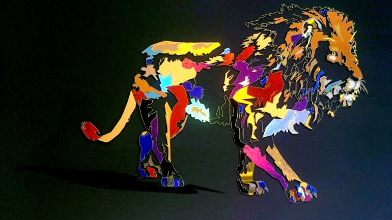 Original Abstract Animal Mixed Media by Me Fio