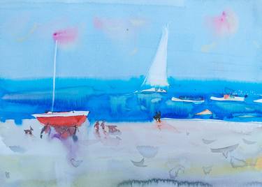 Print of Impressionism Beach Paintings by Dina Aseeva
