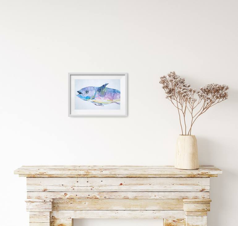 Original Illustration Fish Painting by Dina Aseeva