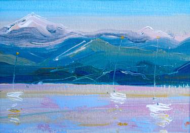 One hour later - evening landscape, mountain shore thumb