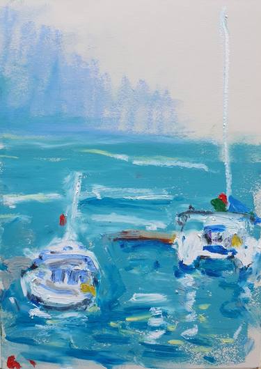 Original Sailboat Paintings by Dina Aseeva