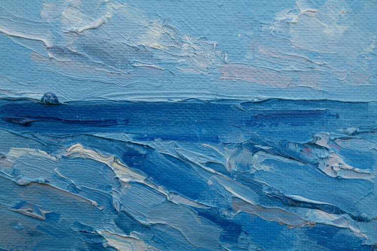 Original Abstract Seascape Printmaking by Dina Aseeva