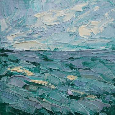 Original Impressionism Seascape Printmaking by Dina Aseeva