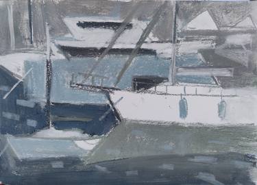 Original Cubism Seascape Drawings by Dina Aseeva