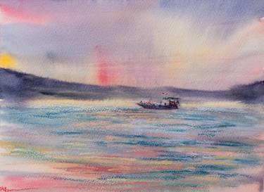 Print of Impressionism Seascape Paintings by Dina Aseeva