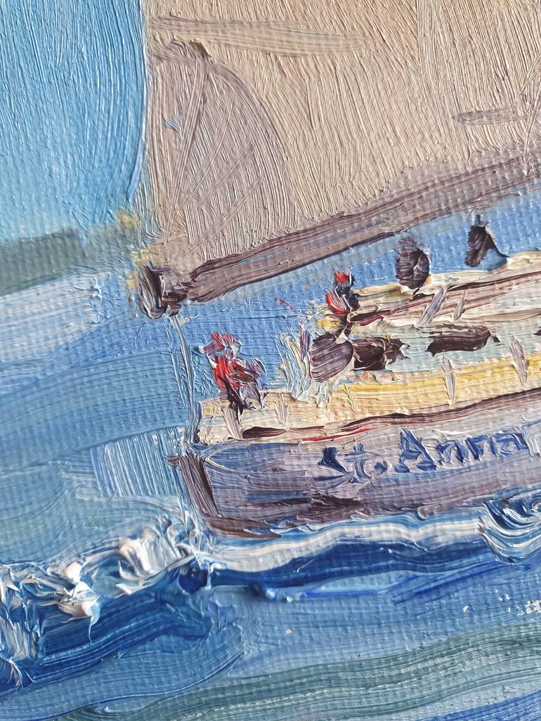 Original Boat Painting by Dina Aseeva