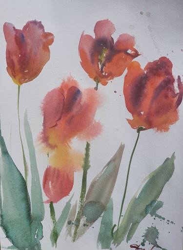 Original Floral Paintings by Dina Aseeva