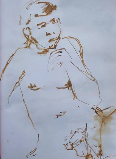 Original Minimalism Nude Paintings by Dina Aseeva