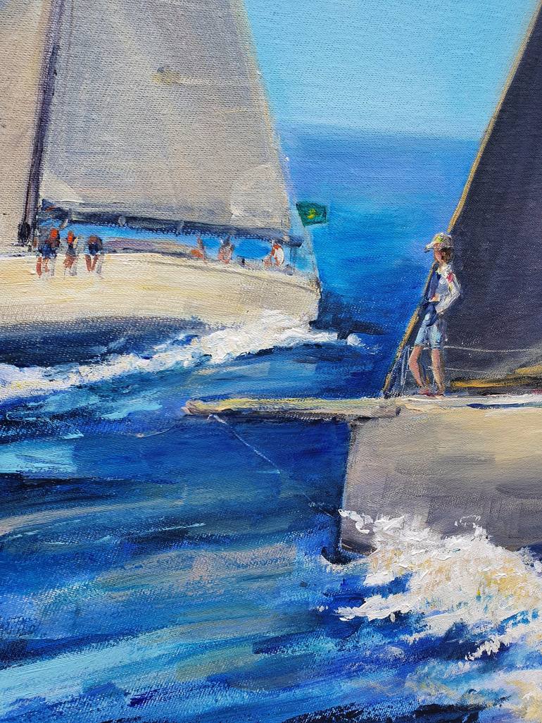 Original Yacht Painting by Dina Aseeva