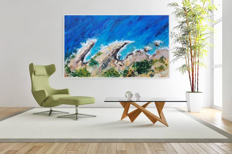 Original Impressionism Seascape Printmaking by Dina Aseeva